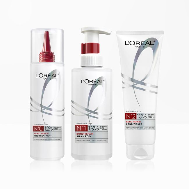 NEW L&#39;Oréal Paris Bond Repair Free Treatment 300ml + Shampoo 440ml + Conditioning Hair Pack 250ml 3-piece set (guaranteed arrival)