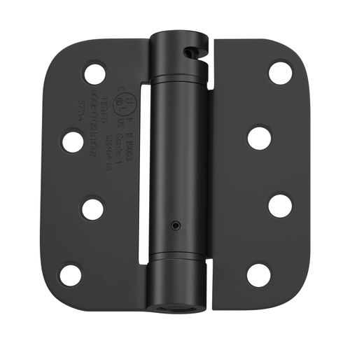 Haidms 3Pack Black 4 Inch Self Closing Spring Door Hinge 5/8" Radius Corners Residential & Heavy-Duty Door Hardware Black Adjustable Door Hinges