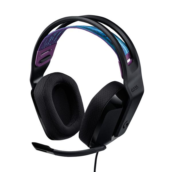 Logicool G G335 Gaming Headset, Black, Wired Stereo, 0.1 inch (3.5 mm), Lightweight, 7.8 oz (222 g), Flip Mute, Microphone, 2.1 ch, PS5, PS4, PC, Switch, Xbox Smartphone, Compatible Headphones, G335BK