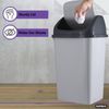 Superio Large Kitchen  Swing Top Trash Can - 13 Gallon, White Smoke