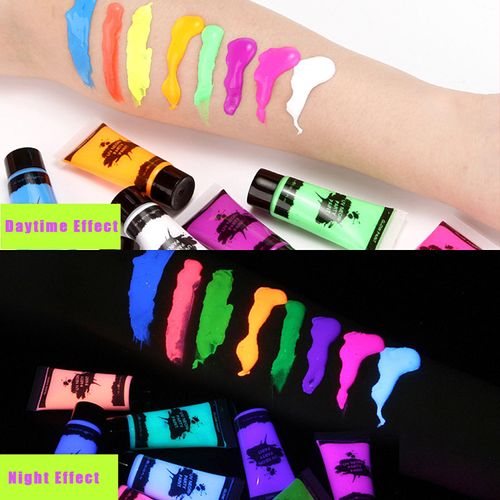 Set Di Colori Per Il Corpo Uv,Neon Kit Per Pelle Viso Corpo,Colori Fluorescenti Per Il Corpo,Fluo Party Uv Body Painting,Vernice Fluorescente Pelle Viso Corpo Colore Uv Per Natale,Carnevale,Cosplay