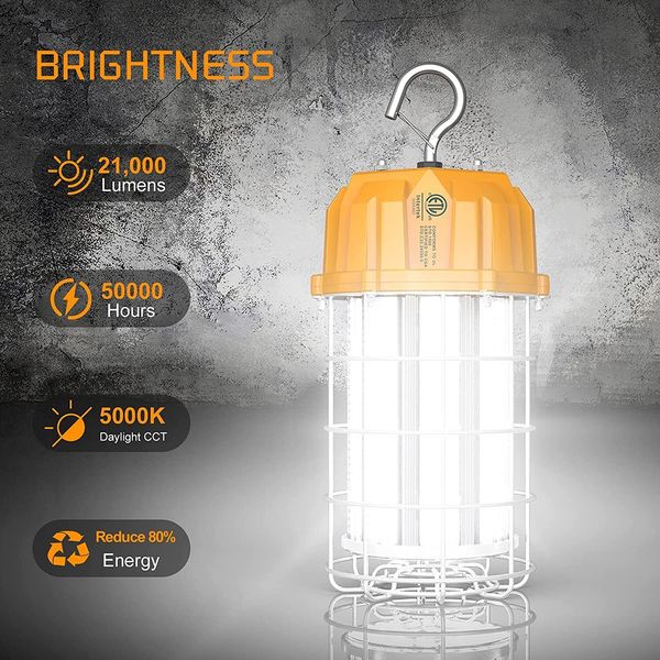 150W LED Temporary Work Light Portable Hanging Construction Jobsite Light 5000K