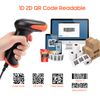 Tera Wireless 1D 2D QR Barcode Scanner with Stand, 3 in 1 Compatible with Bluetooth & 2.4GHz Wireless & USB Wired Barcode Reader Handheld Bar Code Reader HW0001