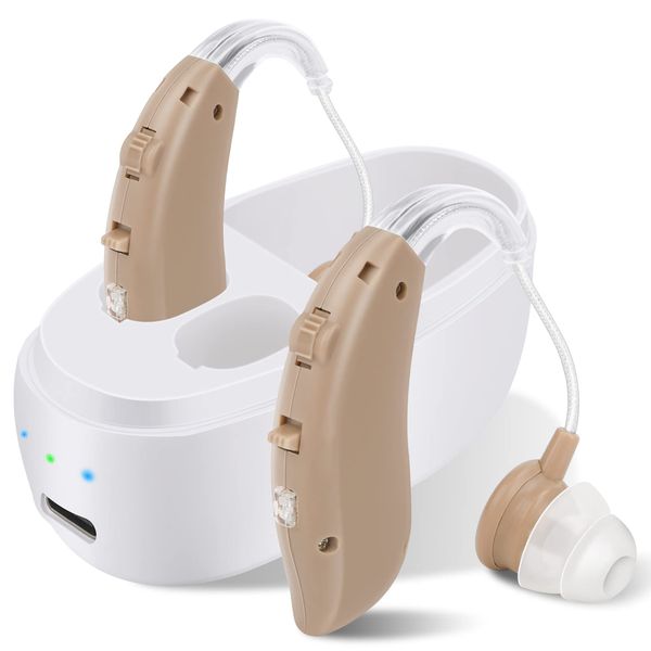 Hearing Amplifier, Rechargeable Digtial Personal Sound Amplifier Sound Device Chip BTE (Behind The Ear) (Hearing Amplifiers)