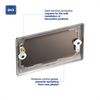 BG Electrical Double Blank Plate, Black Nickel