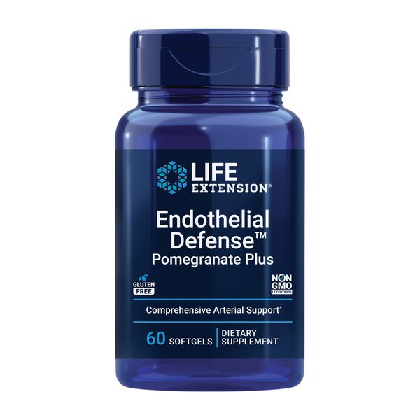 Life Extension Endothelial Defense Pomegranate Plus – Pomegranate Seed, Flower And Fruit Extract Formula Supplement for Heart and Endothelial Health – Gluten-Free, Non-GMO – 60 Softgels