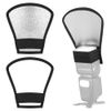 Sixfolo Pack of 3 Universal Flash Reflector Silver White Flash Diffuser 2 in 1 Small Flash Diffuser Light Softbox Portable with Elastic Band for Camera Reflector, Studio, Light Diffuser