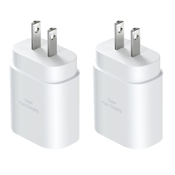 USB C Charger Block, 2-Pack 25W USB C Wall Charger Power Adapter PD Super Fast Charging for iPhone iPhone 16/16 Plus/16 Pro/16 Pro max/15/14/13/12/iPad/Mini/AirPod