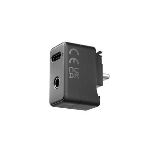 insta360 X5 Mic Adapter, External Microphone Adapter X5 Camera,Type-C and 3.5mm Audio Ports Support Charging While Recording