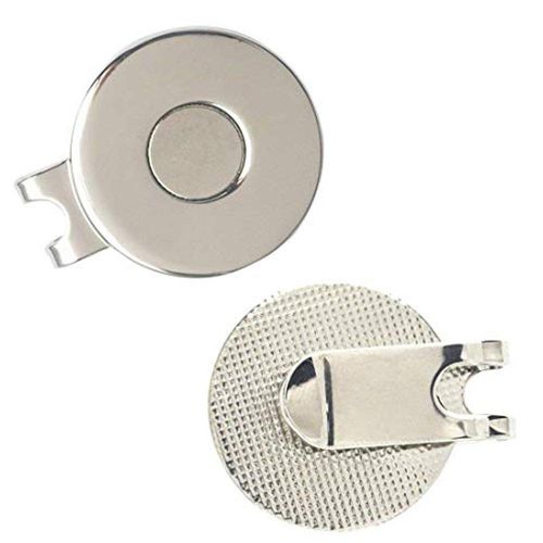 PINMEI Golf Ball Marker Hat Clip 0.96 Inch Stainless Iron Golf Gift for Men Women Golfer Golf Accessories (2 Hat Clip with 4 Golf Marker)