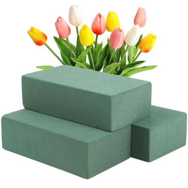 CCINEE 3 Pcs Floral Foam Bricks,Mini Florist Flower Foam Green Blocks Supplies for Fresh and Artificial Flower Arrangements Crafts DIY