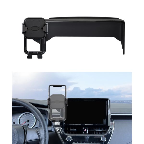MaserWeller Car Phone Holder for 2019-2025 Toyota Corolla Accessories, 2020 2021 2022 2023 2024 Corolla Cross Accessories 8 Inch Screen Fixed Clip 360° Rotation Phone Mount, Cell Phone Holder