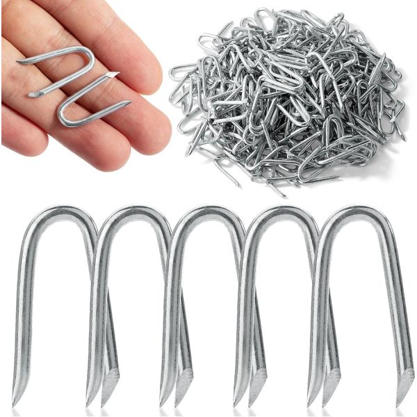 200 Pack Fence Staples Wire Fencing Freeman Galvanized Shaped U Nails for Wood