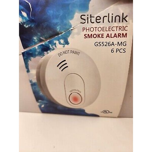 Siterlink Photoelectric Smoke Alarm Gs526A-MG 6 Pack Smoke Detectors