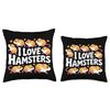 I Love Hamsters Adorable Pet Lovers Throw Pillow