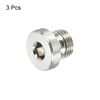 PATIKIL M10*1 Internal Hex Head Pipe Fitting Plug, 3 Pack Male Thread 45# Steel Socket Plug with Sealing Ring for Terminate Pipe Ends