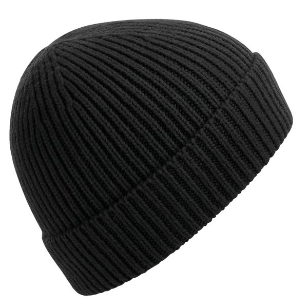 Beechfield Engineered Knit Ribbed Beanie - Black