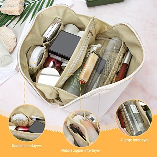  Large Capacity Travel Cosmetic Bag,PU Leather