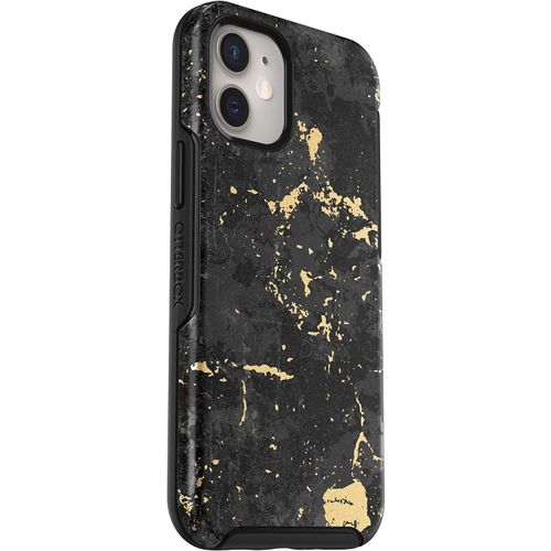 OtterBox Symmetry Case for iPhone 12 mini, Shockproof, Drop proof, Protective Thin Case, 3x Tested to Military Standard, Black/Gold