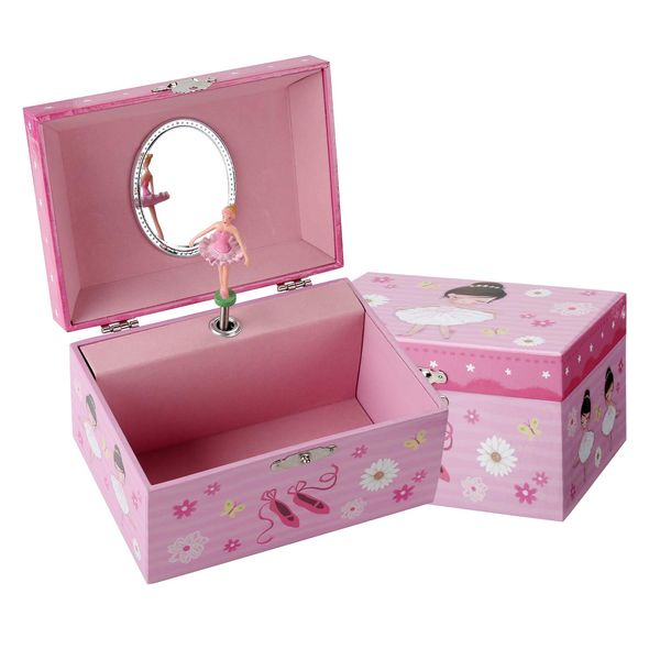 TAOPU Keepsake Musical Jewelry Box with dancing Ballerina Girl Music Box Jewel Storage Case for Girls