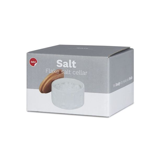 Balvi Flake salt cellar Salt White colour With bamboo cap Ceramic/Bamboo