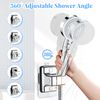 Xinjieda Shower Head Holder - Adjustable Angle Replacement Bracket, Strong Paste Mount, No Drilling Required for Bathroom (Silver)