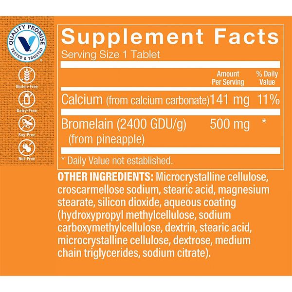 The Vitamin Shoppe Bromelain 500MG & 2,000 GDU, Supports Protein Digestion & Absorption, Enzyme Sourced from Pineapples (60 Capsules)