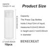 BENECREAT Set of 10 12ml Plastic Translucent Lotion Cream Cosmetic Subdivision Refill Bottle Travel Bottle