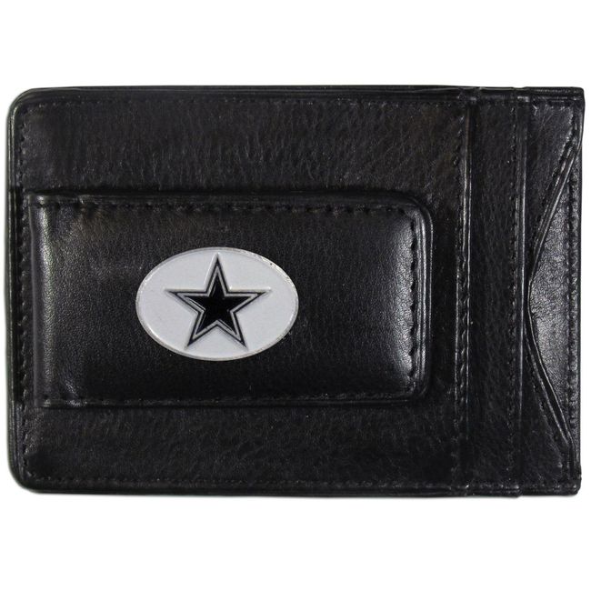 NFL Siskiyou Sports Mens Dallas Cowboys Leather Cash & Cardholder One Size Black