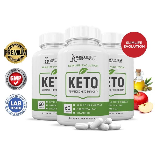 Slimlife EvolutionKeto ACV Pills 1275 MG Stronger Than Gummies Keto Support 3 Bt