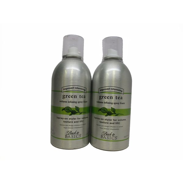 Back to Basics Green Tea Volume Infusing Spray Foam 9oz (Pack of 2)