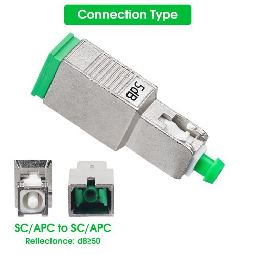 Duogalia 5 Pack SC/APC Fiber Optic Attenuator 5dB, Fixed Single Mode Fiber Optic Attenuator, SC-APC Male to Female