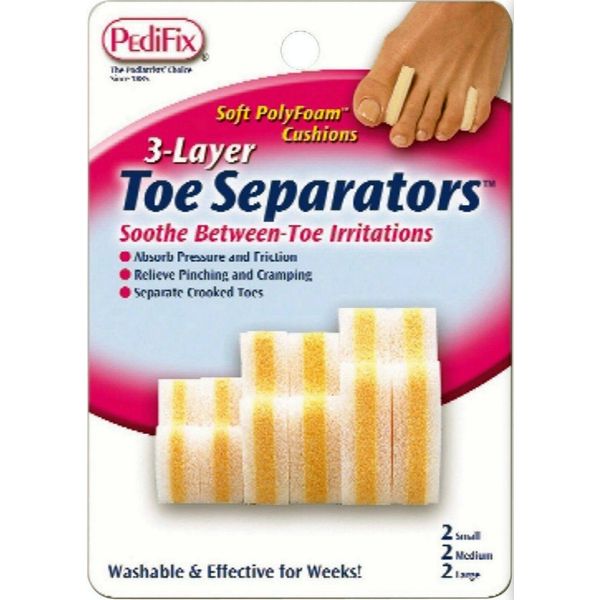 PediFix Toe Separators SM, MED, LG 2 ea - 6ct / package ( 1 package ) FOAM