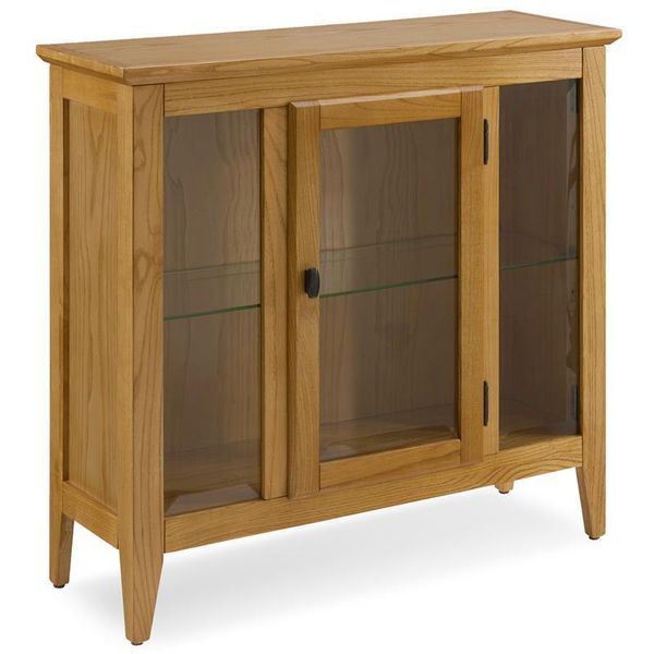 Leick Home Favorite Finds Entryway Wood Curio Cabinet in Natural Oak