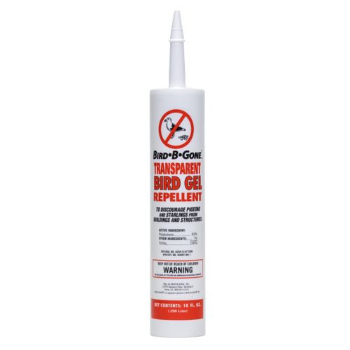 Bird B Gone Transparent Bird Gel - 10oz Tube - Sticky Bird Repellent for Outdoor Use - Deter Pigeons & Starlings - Easy Application with Caulking Gun - Bird Deterrent for Ledges, Pipes & Signs