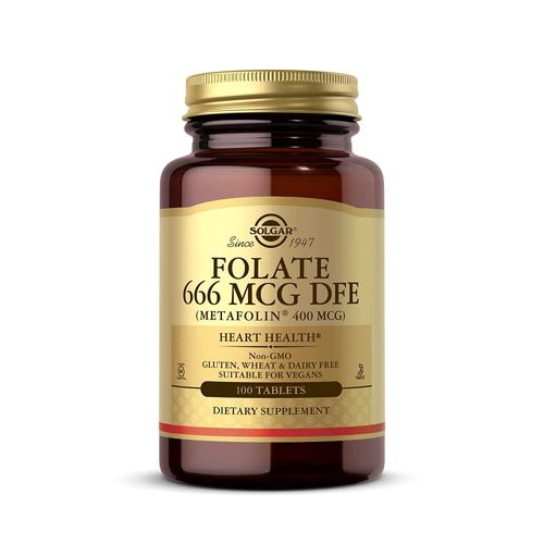 Solgar Active Folic Acid Solgar Folic Acid 400 400mcg 100 Tablets 2 Packs Metafolin, 2 ea