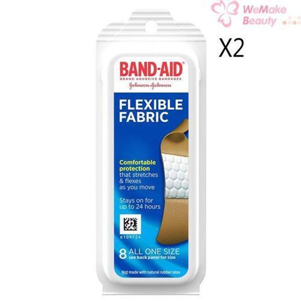 Johnson & Johnson Band Aid Flexible Fabric All One Size 8 Count 2 Packs New