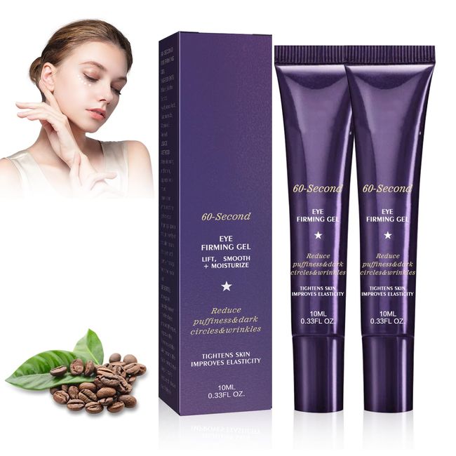 KLIFE 2PCS 60-Second Eye Effects Age-Defying Tinted Firming Gel, 60 Second Eye Firming Gel, Firming eye skin, Reduce Eye Skin Problems