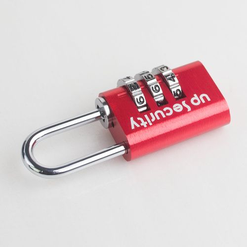 UP Security Combination Lock 3 Digit Small Padlock,Combo Lock, Luggage Lock for Travel, Waterproof Password Resettable Padlock for Gym Locker/Luggage/Sports Locker (Red, Edge-Round)