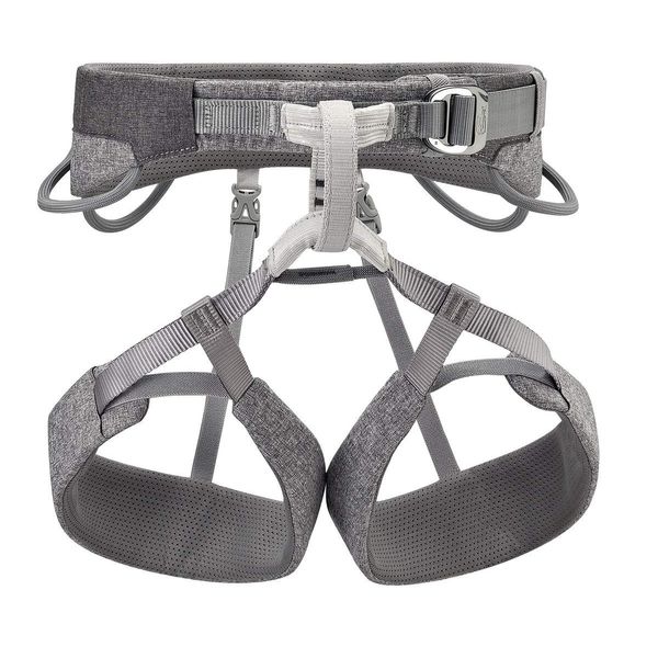 PETZL SAMA Unisex Harness - Rock Climbing Harness for The Gym, Crag, or Multi-Pitch Routes - Grey - L