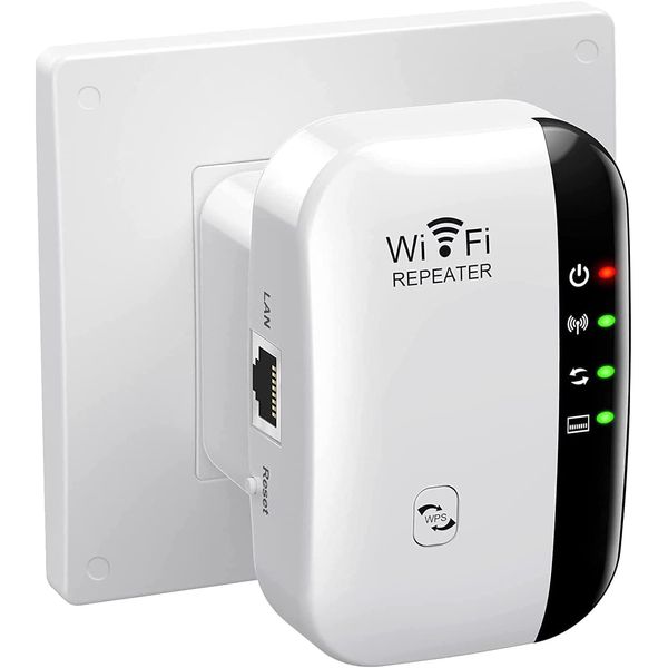 WiFi Extender Signal Booster Up to 4000sq.ft and 44 Devices, WiFi Range Extender, Wireless Internet Repeater, Long Range Amplifier with Ethernet Port, 1-Tap Setup, Access Point, Alexa Compatible