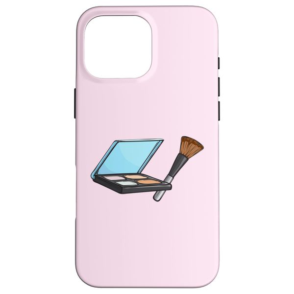 Makeup Palette Eye Shadow Blush and Brush Case for iPhone 16 Pro Max