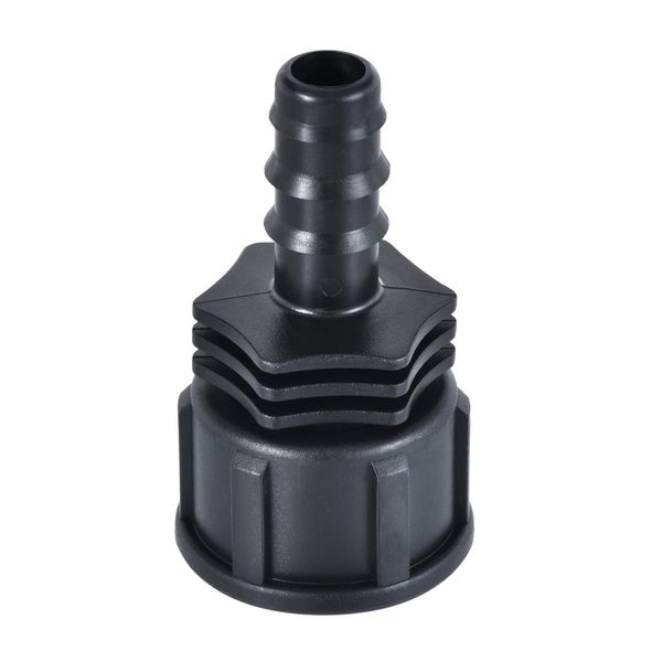 sourcing map ABS Hose Barb Fitting Coupler, 12mm Barb x G3/4 Female Thread Pipe Adapter, Black