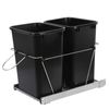 Double 35-Quart Pull Out Trash Can Under Cabinets Sliding Waste Bin Container 