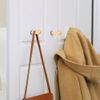 FOTYRIG Adhesive Hat Hooks for Wall Hat Hanger Wall Rack Mounted Coat Hanging Wooden Bathroom Hooks Stick On Door Closet Cabinet Wardrobe Entryway Waterproof OilProof-8 Packs