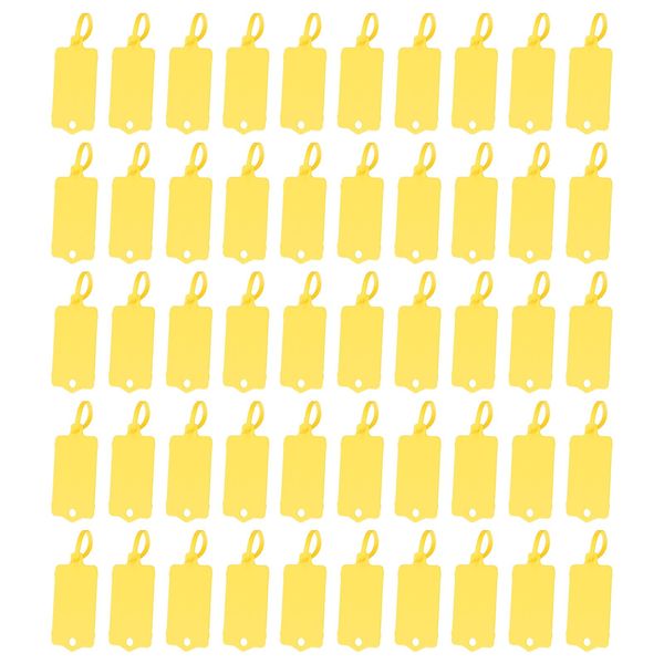 PATIKIL Reusable Plastic Tags, 50pcs Waterproof Shipping Labels, Yellow
