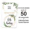 Haizct 50 Pack Blank Gift Certificate Scratch Off Cards for Small Business, Spa Beauty Makeup Hair Salon, Bridal Shower, Baby Shower, Country Wedding, Wedding Shower Ideas (Plants Flowers)