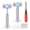 Sourcing Map 4Pcs Stainless Steel Pipe Support Bracket, Adjustable Height 100-150mm, OD Pipe 25-28mm, Wall & Ceiling Mount