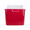 Medegen Sharps Container, Red 10.5" X 3.5" X 10.5", Horizontal Entry, 3 Count