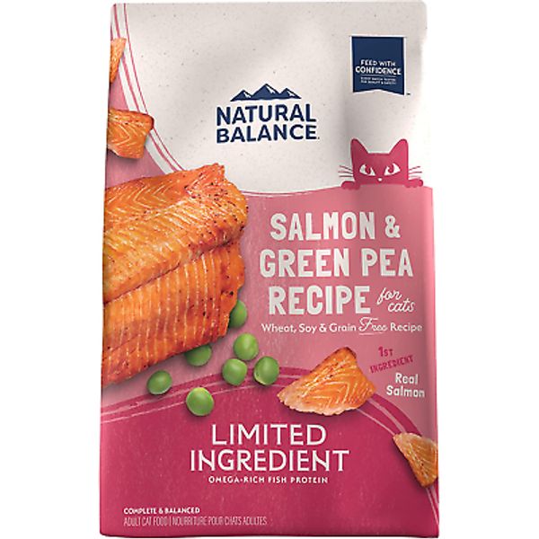 Limited Ingredient Adult Grain-Free Dry Cat Food, Salmon & Green Pea Recipe, 10